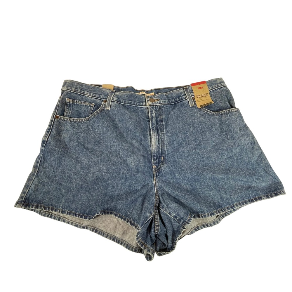 Levis High Waisted Mom Shorts Denim Sz 22W Plus Womens Blue